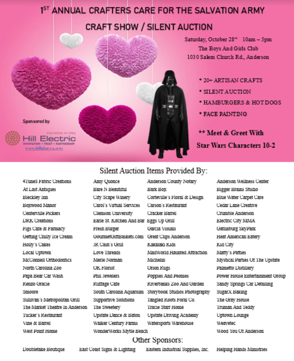 1st Annual Crafters Care for The Salvation Army Craft Show with Silent Auction
